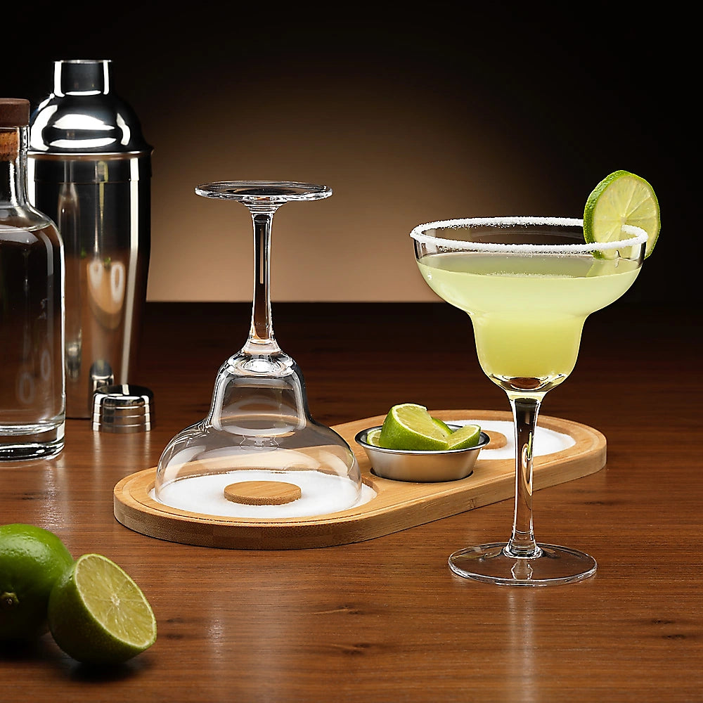 The Source – Margarita Cocktail Set – Connoisseur Creations Σετ Παρασκευής Κοκτέιλ με Ποτήρια & Ξύλινο Δίσκο