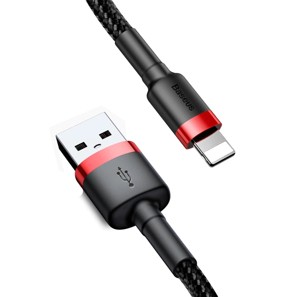 Καλώδιο Baseus Cafule Usb-a Σε Lightning 1m 2.4a – Μαύρο Και Κόκκινο Baseus