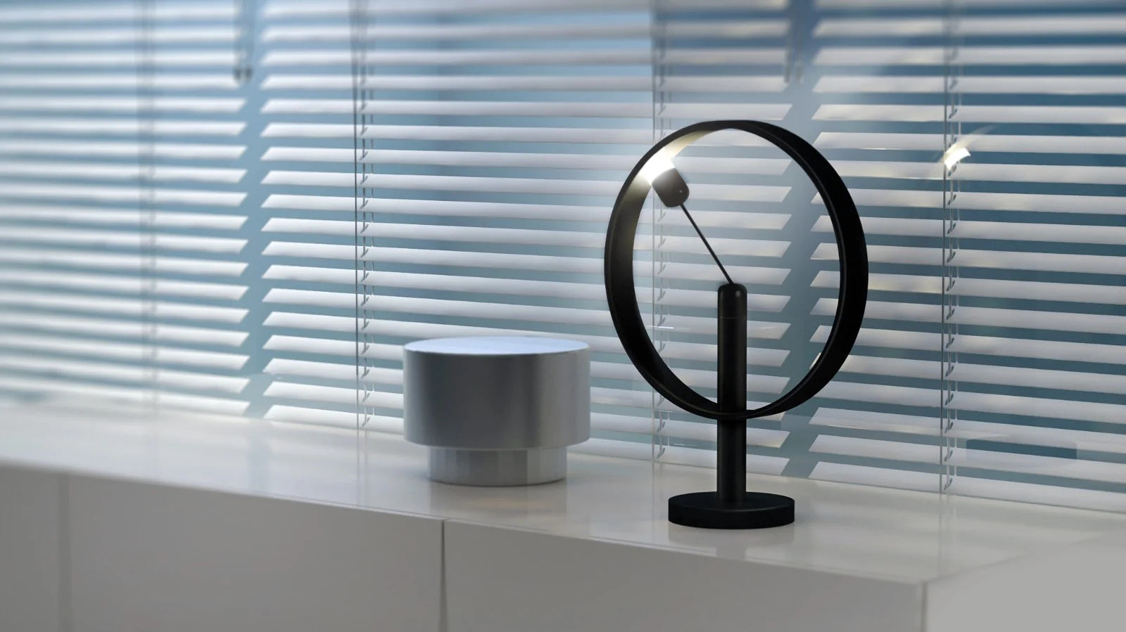 DesignNest Enso Floating Lamp Σφαιρική διακοσμητική λάμπα διαμέτρου 30 εκατοστών με ροοστάτη αφής (Μαύρο)