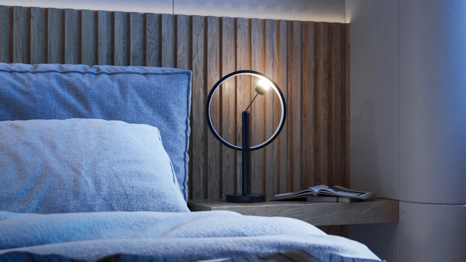 DesignNest Enso Floating Lamp Σφαιρική διακοσμητική λάμπα διαμέτρου 30 εκατοστών με ροοστάτη αφής (Μαύρο)