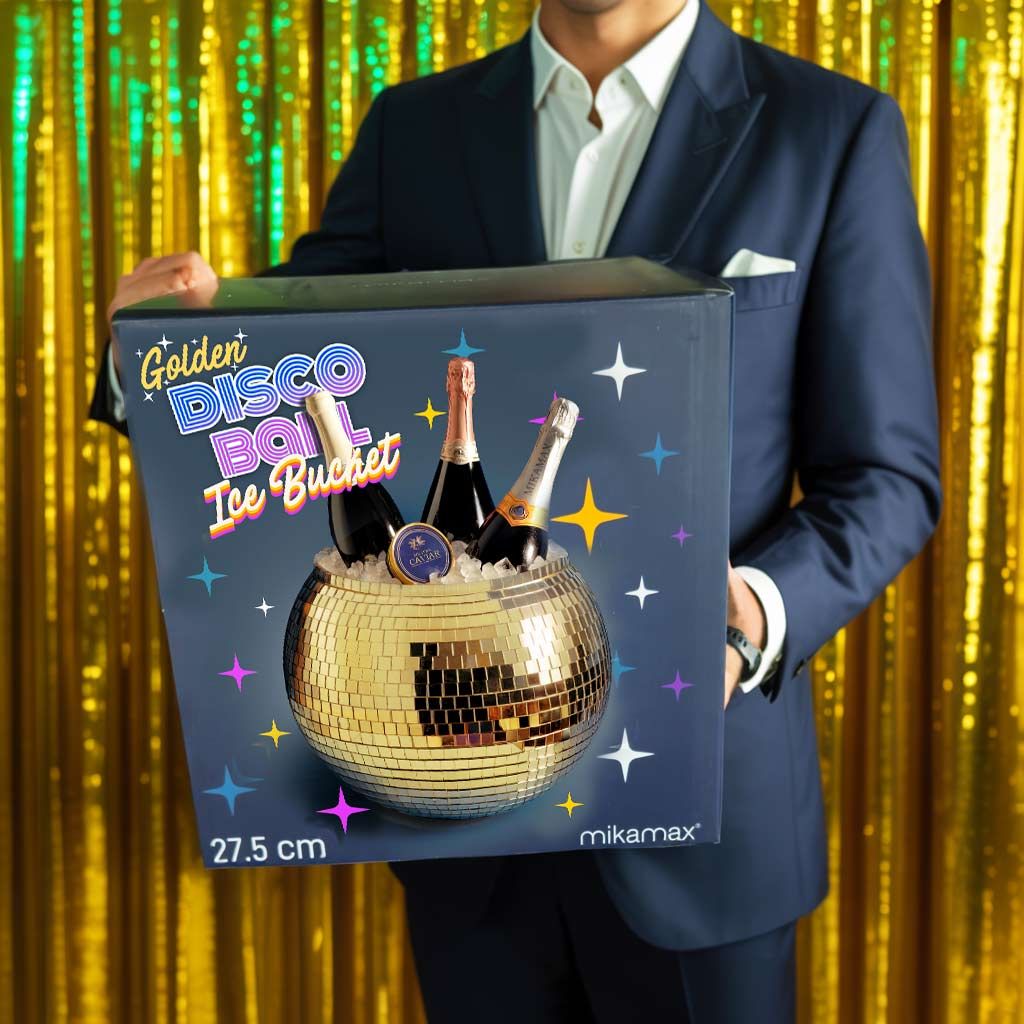 Disco Ball Ice Bucket Gold - Κουβάς Πάγου Ντισκομπάλα – Προσθέστε Λάμψη στα Πάρτι σας
