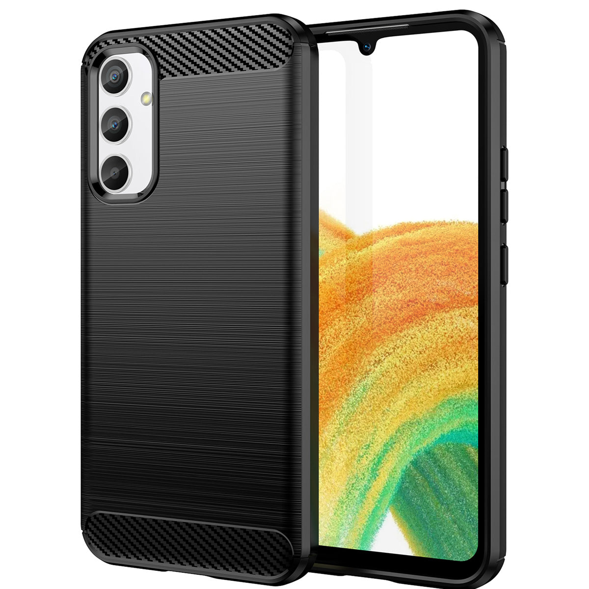 Carbon Θήκη Θήκη Για Samsung Galaxy A34 5g Flexible Silicone Carbon Cover Black – PhoneBazaar