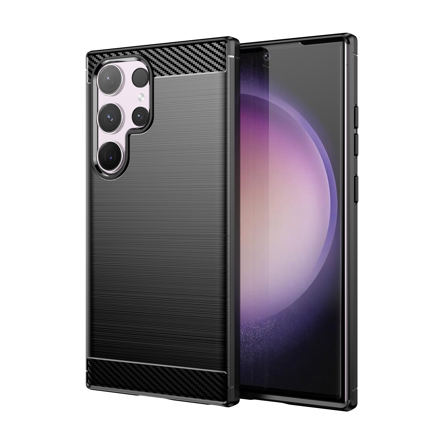 Carbon Θήκη Για Samsung Galaxy S24 Ultra Ευκαμπτο Σιλικόνης Carbon Κάλυμμα για Black – PhoneBazaar
