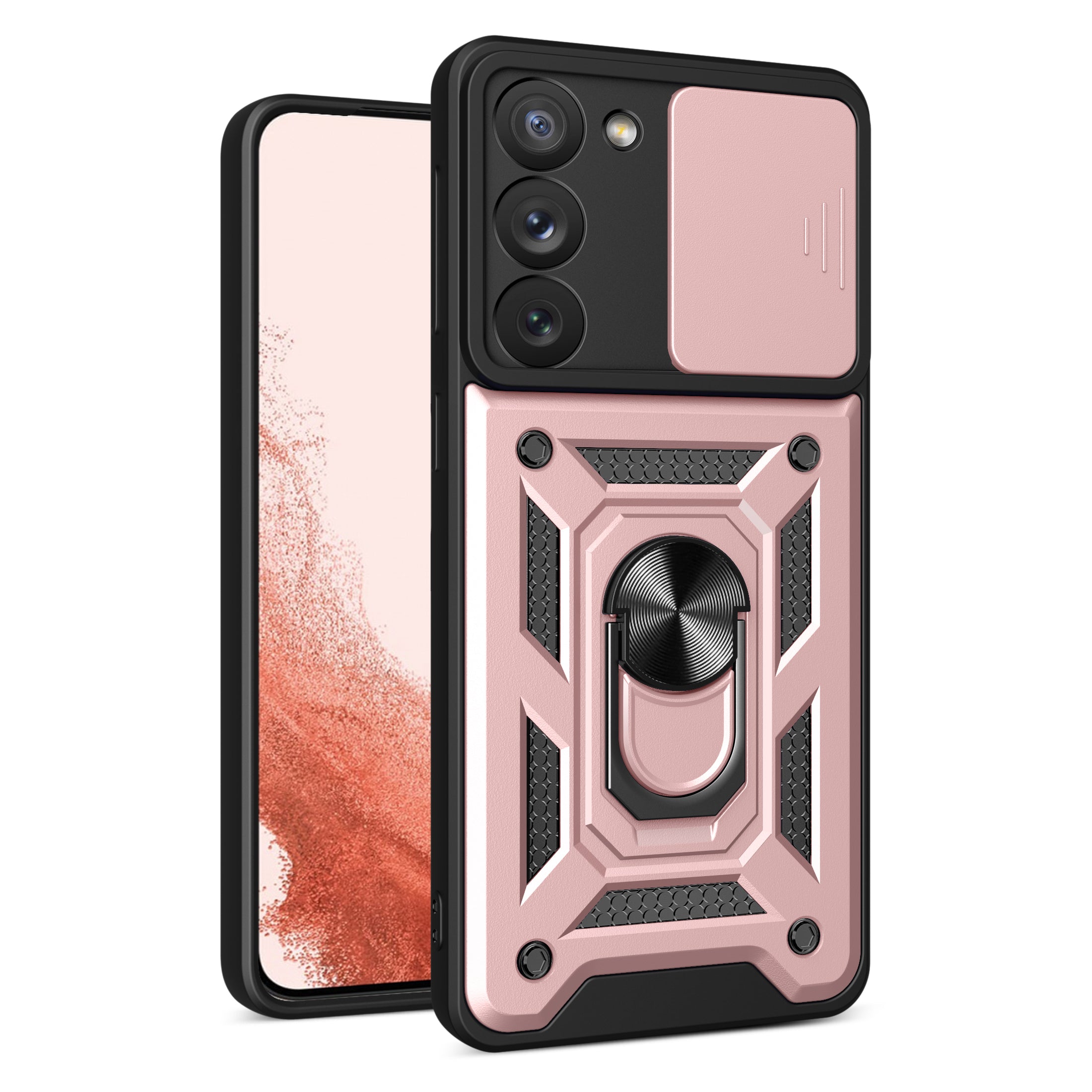 Υβριδική Θωρακισμένη Camshield Θήκη Για Samsung Galaxy S23+ Armored Θήκη Με Camera Cover Pink – PhoneBazaar