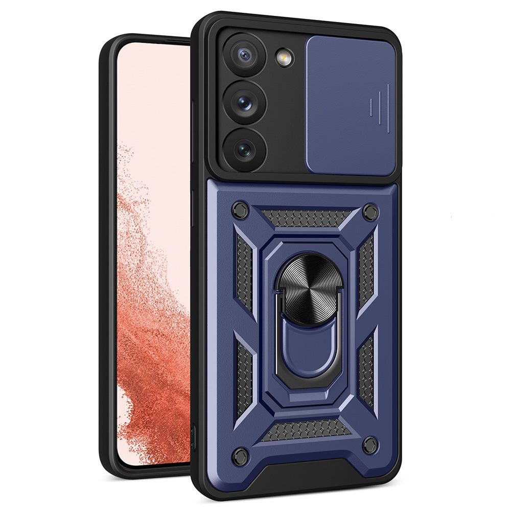 Υβριδική Θωρακισμένη Camshield Θήκη Για Samsung Galaxy S23+ Armored Θήκη Με Camera Cover Blue – PhoneBazaar