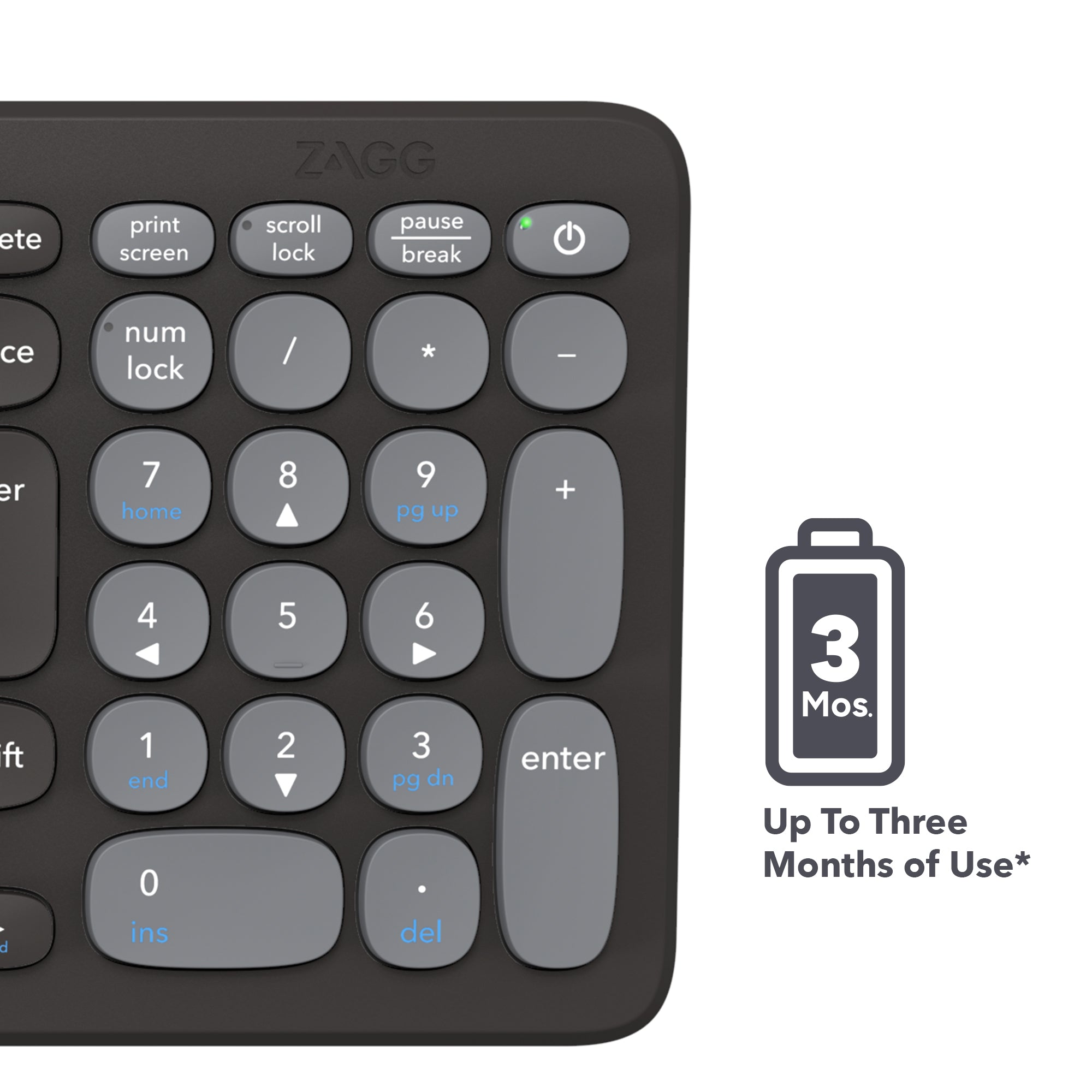 Zagg Ασύρματο Mid-Sized Πληκτρολόγιο Pro Keyboard 15 (2023) με ασύρματη φόρτιση σε μαύρο/γκρι χρώμα (UK Layout) - 103211034