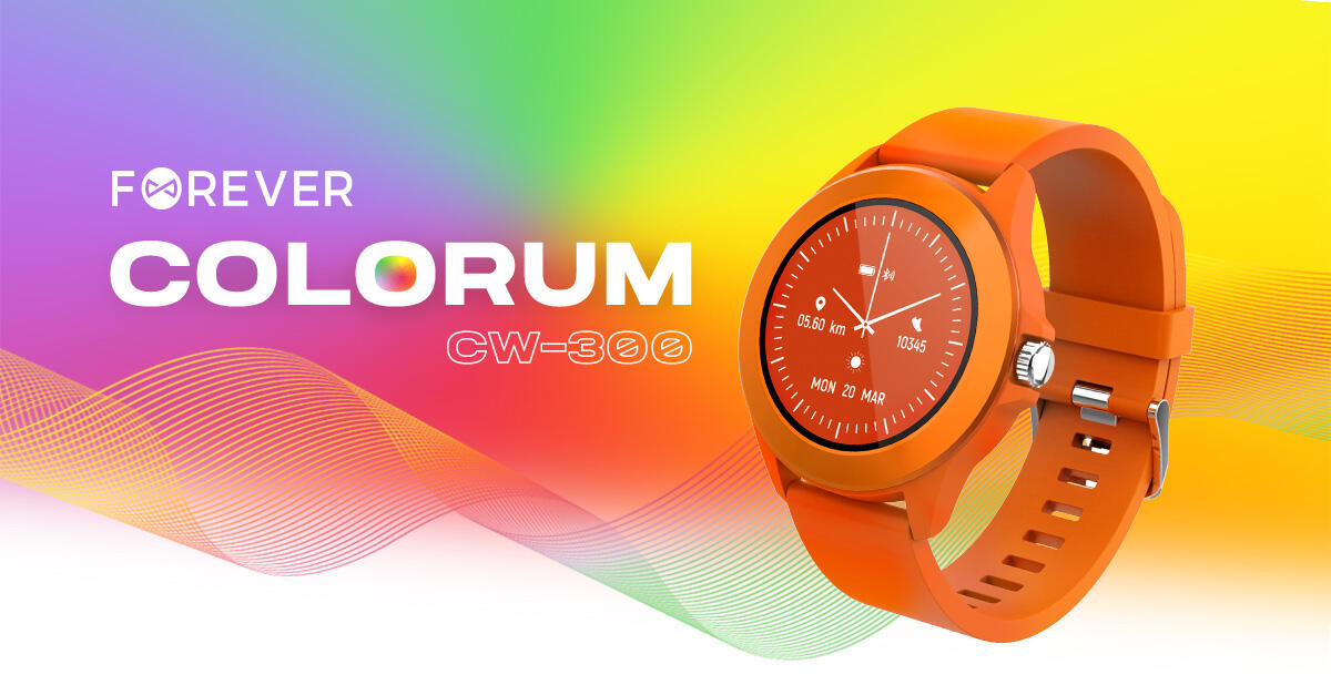 Forever Smartwatch με παλμογράφο Colorum CW-300 xOrange σε πορτοκαλί χρώμα