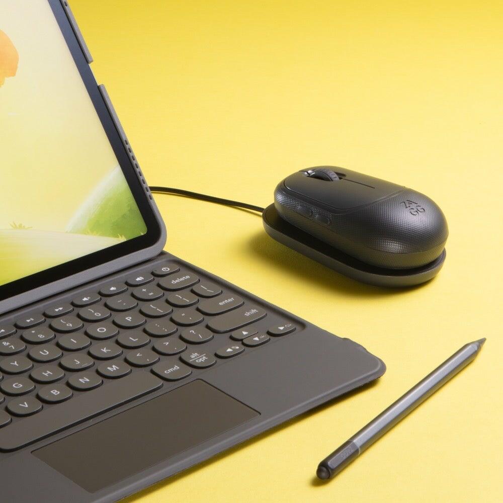 Zagg Pro Mouse Ασύρματο Ποντίκι με Qi Ασύρματη φόρτιση σε χρώμα space grey
