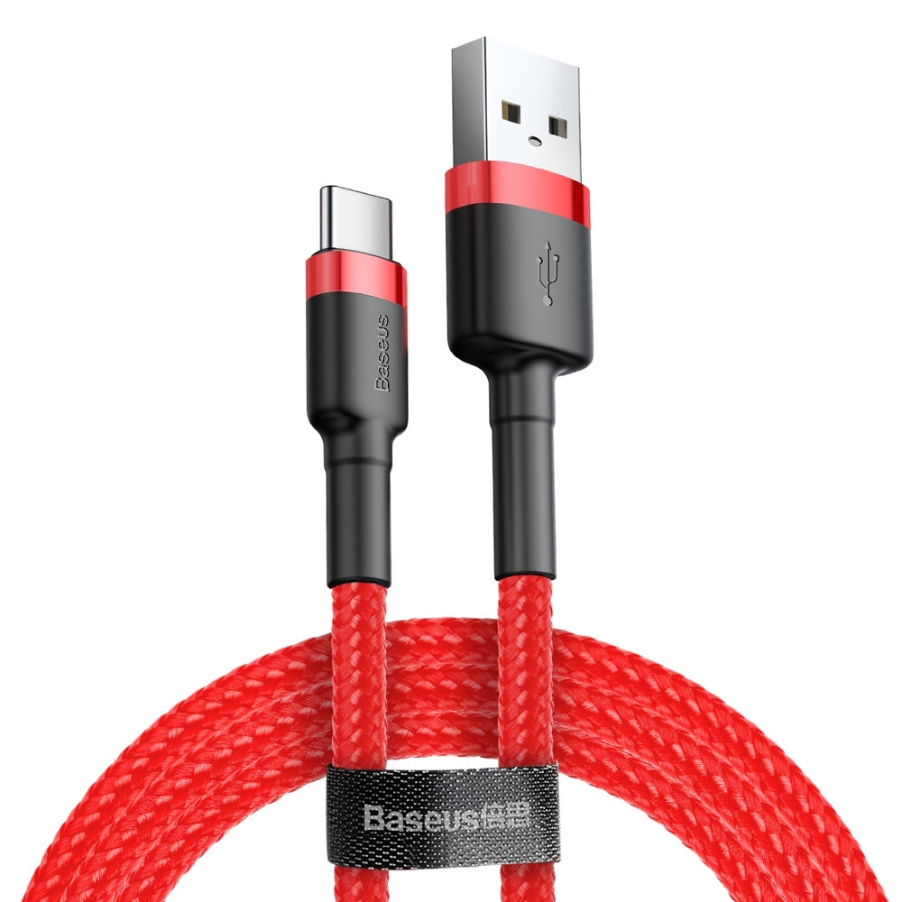 Baseus - Data Cable Cafule (CATKLF-A09) - USB to Type-C, Fast Charge, 3A, 480Mbps, 0.5m - Red