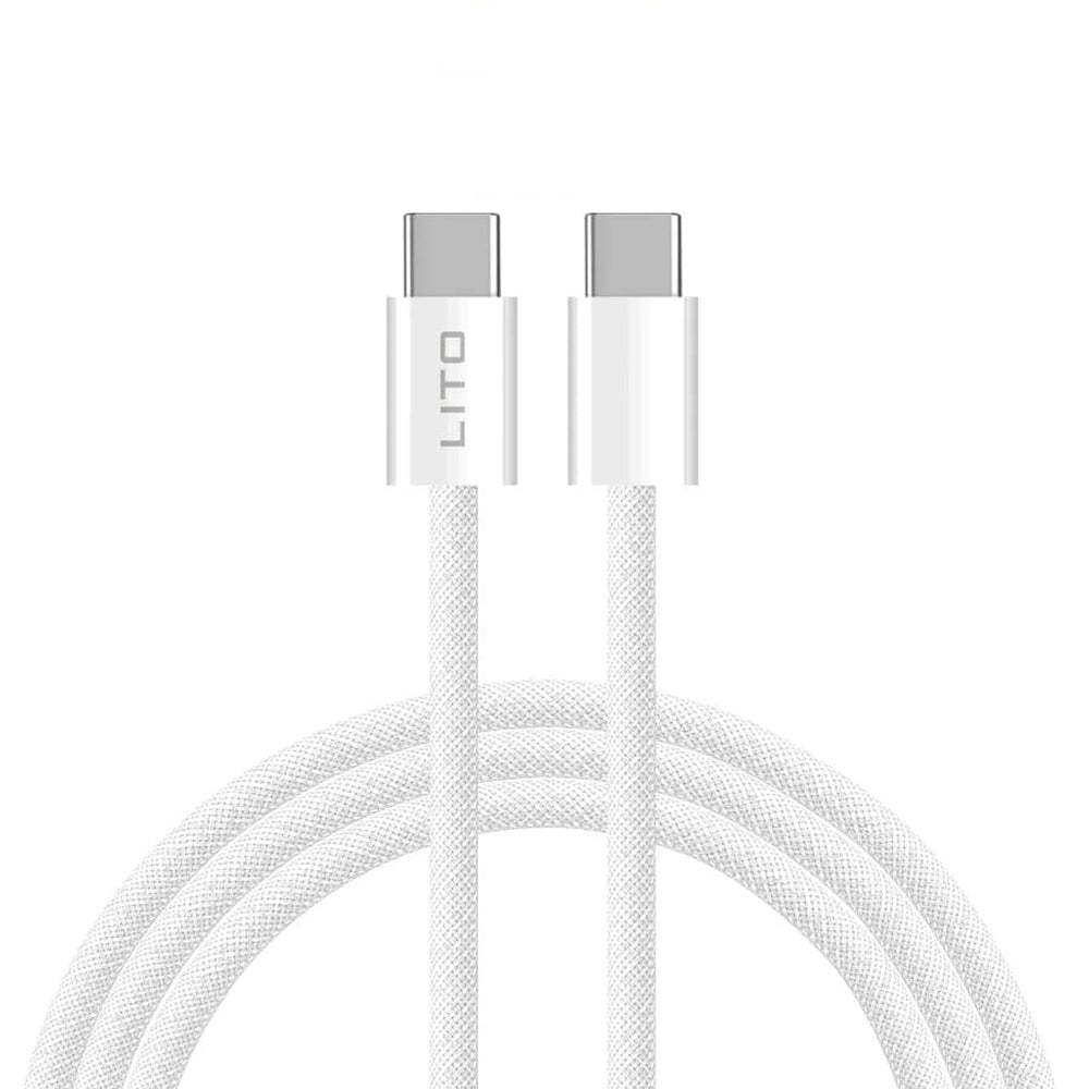 Lito - Data Cable (LD04CC) - Type-C to Type-C, Fast Charging, High Speed Data Transfer, PD60W, 2m - White
