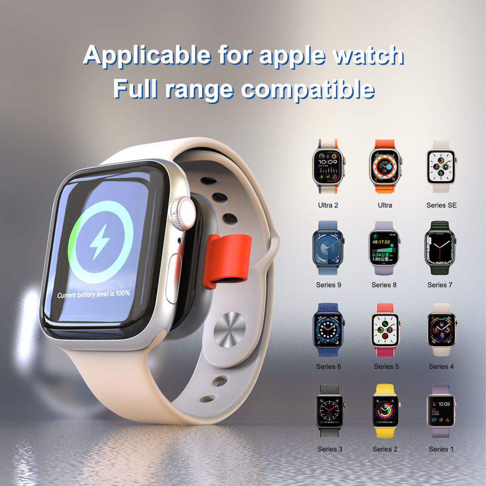 Lito - Magnetic Wireless Charger (LC03) - for Apple Watch, with Keyring, Charge On the Go, 5W, 1A - White