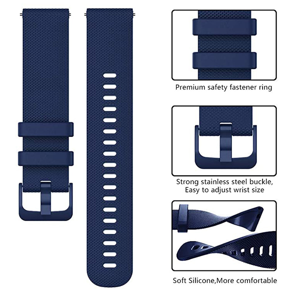 Techsuit - Watchband 20mm (W006) - Galaxy Watch 4/5/Active 2, Huawei Watch GT 3 (42mm)/GT 3 Pro (43mm) - Blue
