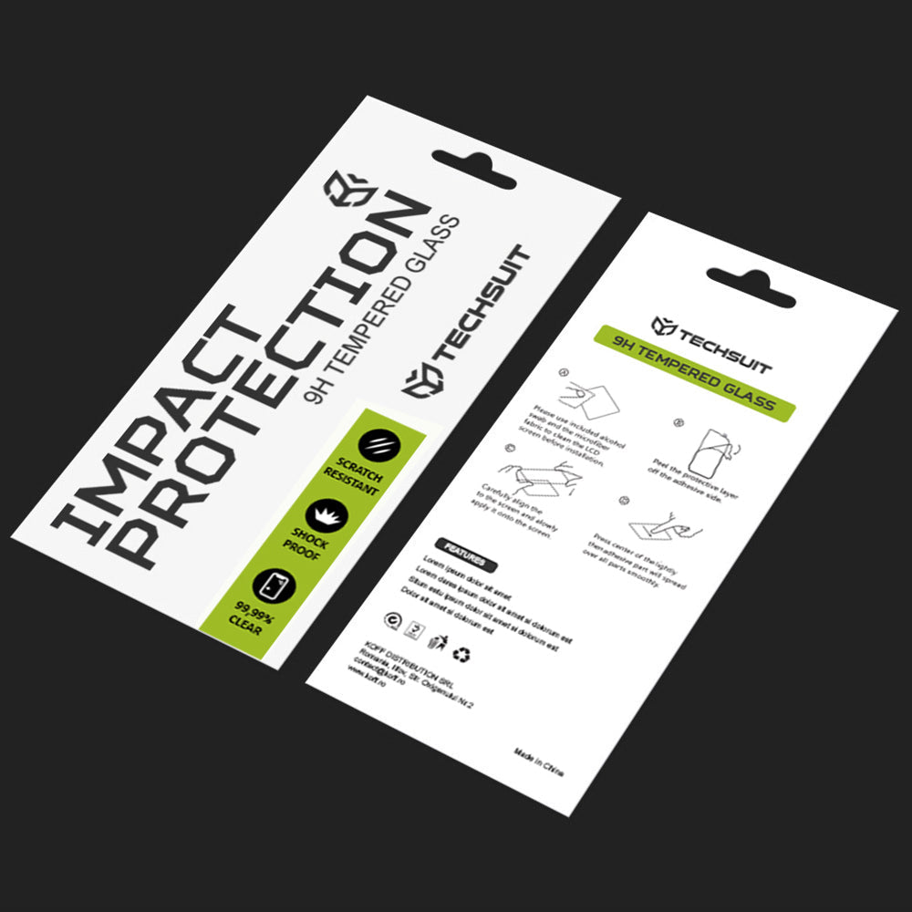 Techsuit - 111D Full Cover / Full Glue Glass - iPhone 13 / iPhone 13 Pro / iPhone 14 - Black