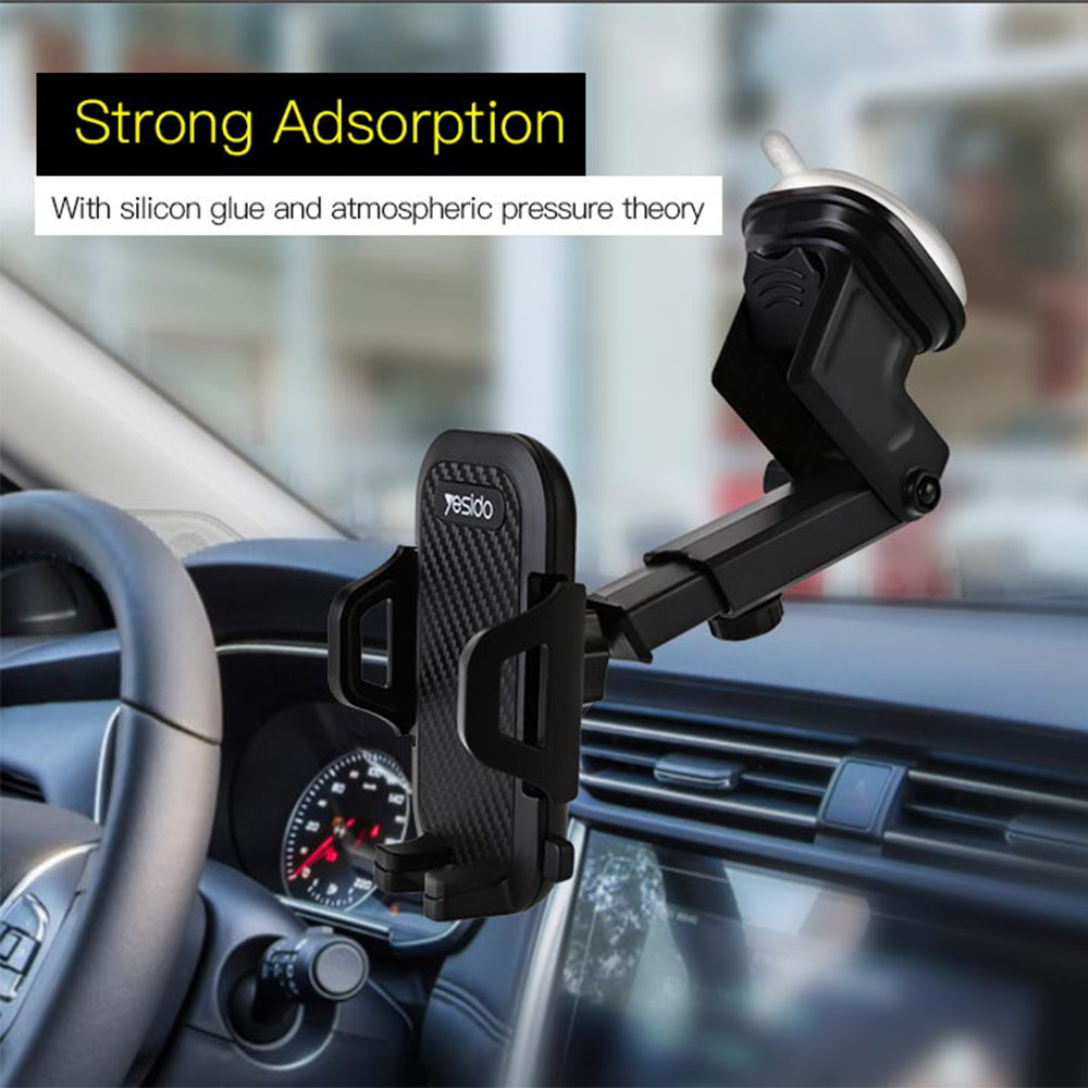 Yesido - Car Holder (C23) - Extendable Arm for Dashboard, Windshield - Black
