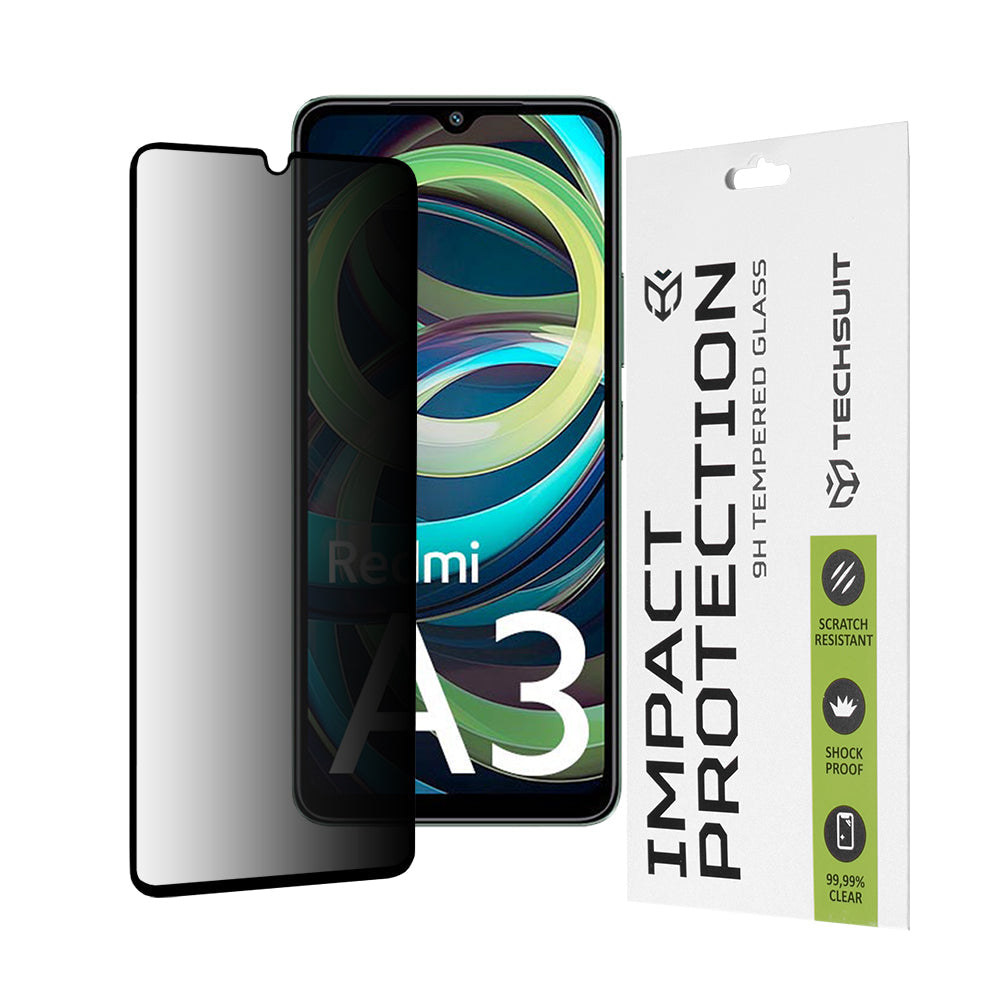 Techsuit - 111D Privacy Full Glue - Xiaomi Redmi A3 / Redmi A3x - Black