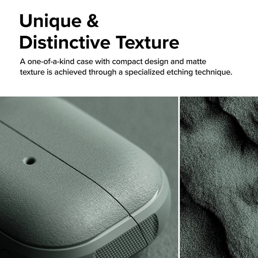 Ringke - Protection Case Onyx Magnetic - for Galaxy Buds 3 / 3 Pro / 3 FE, Non-Slip Texture, Carabiner - Sage Green