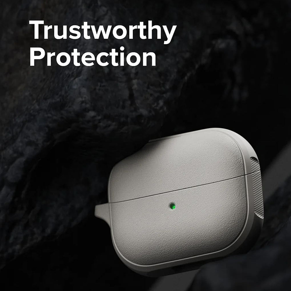 Ringke - Protection Case Onyx Magnetic - for Galaxy Buds 3 / 3 Pro / 3 FE, Non-Slip Texture, Carabiner - Warm Gray