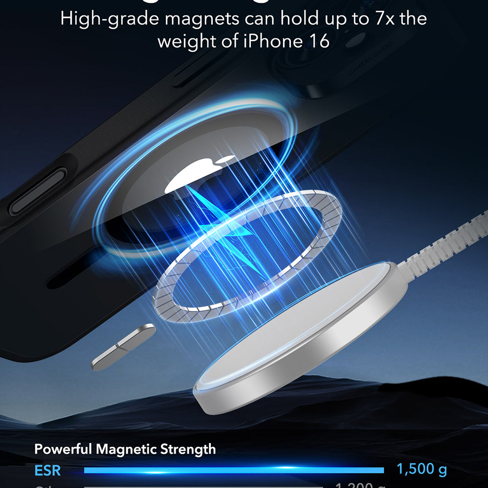 ESR - Classic Hybrid HaloLock - iPhone 16 - Clear Black