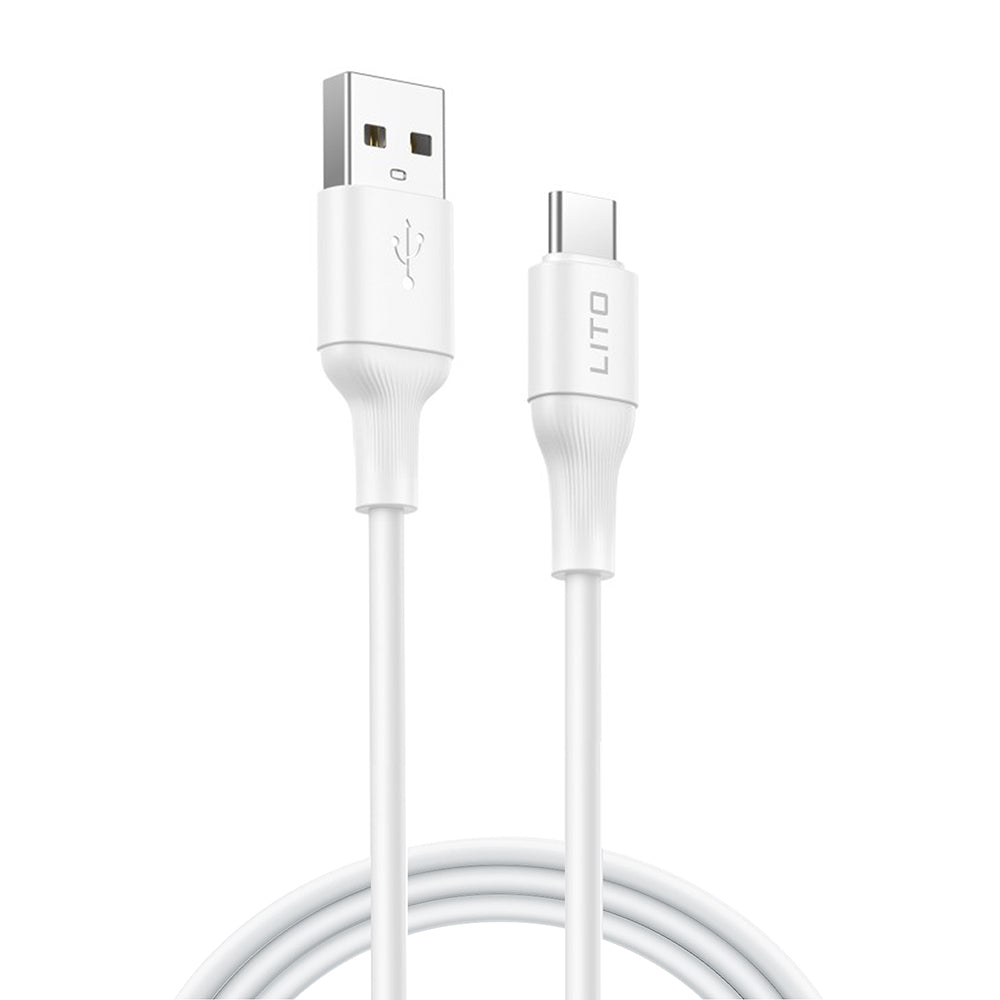 Lito - Data Cable (LD06T) - USB to Type-C, 2.4A, PVC, 1m - White