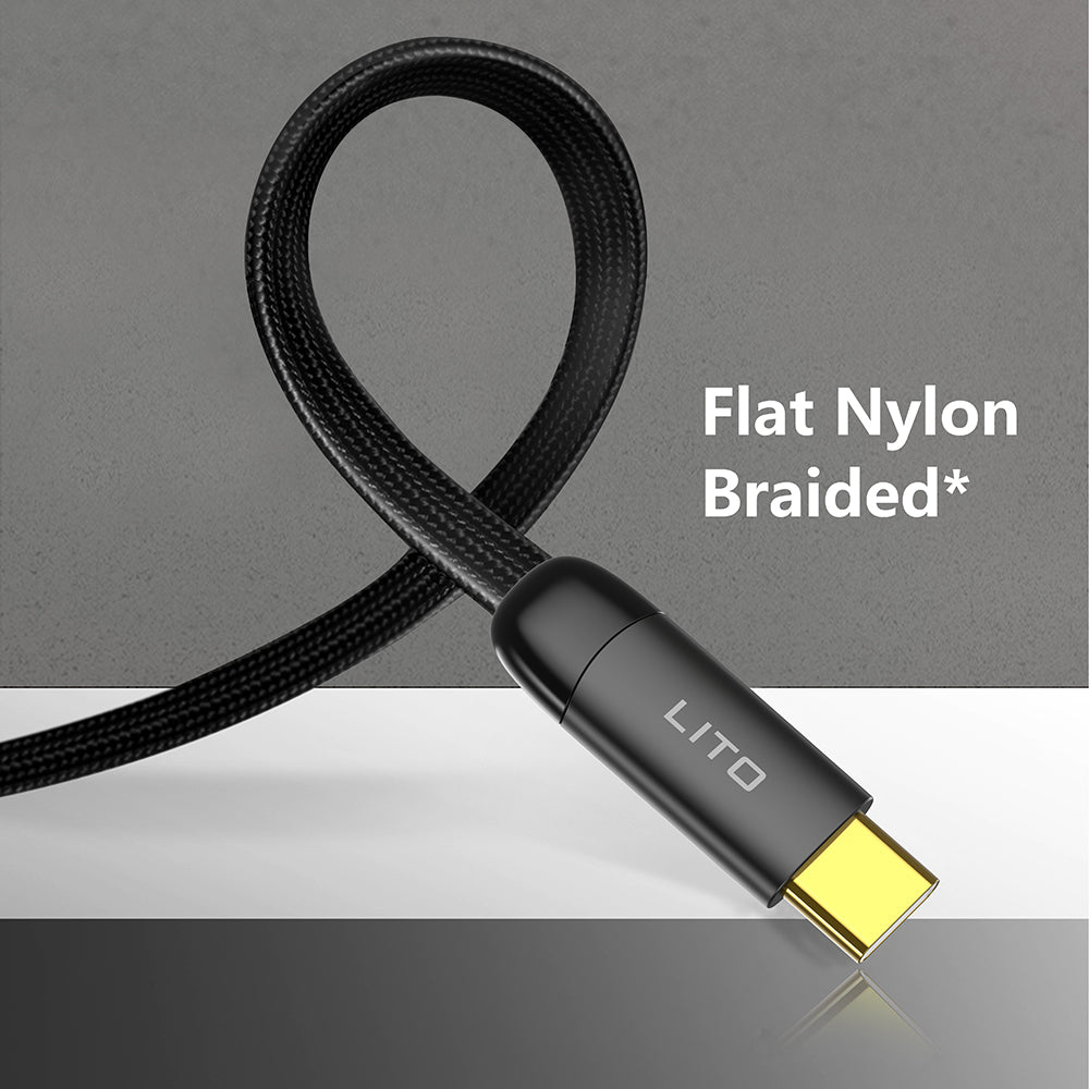 Lito - Data Cable (LD11CL) - Type-C to Lightning, Fast Charging, Angled Design, Gold Plated Interface, 30W, 1m - Black