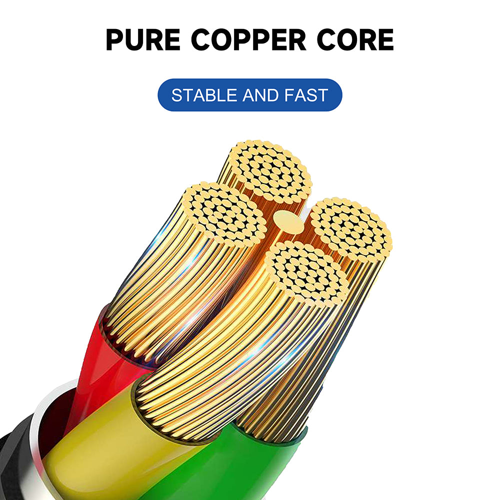 Lito - Data Cable (LD13L) - USB to Lightning Fast Charging 2.4A, Nylon Braided, Right Angle Design, 1m - Black