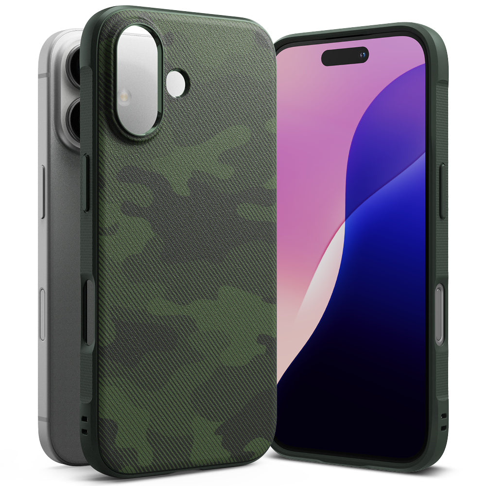 Ringke - Onyx Design - iPhone 16 - Camo Green