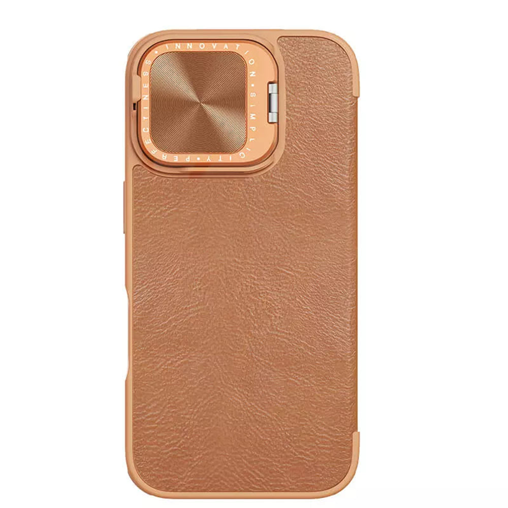 Nillkin - Qin Prop Leather Case - iPhone 16 - Brown