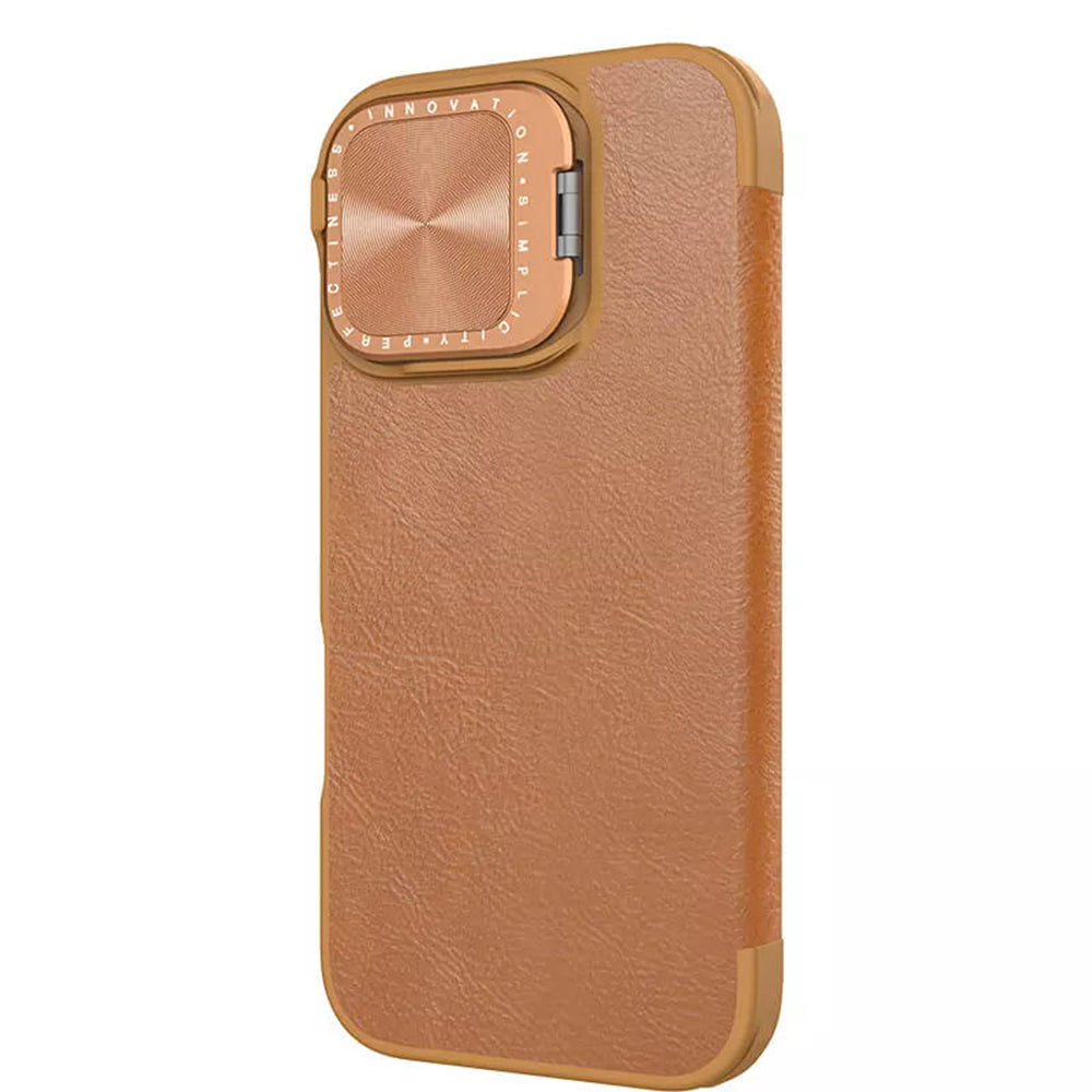 Nillkin - Qin Prop Leather Case - iPhone 16 - Brown
