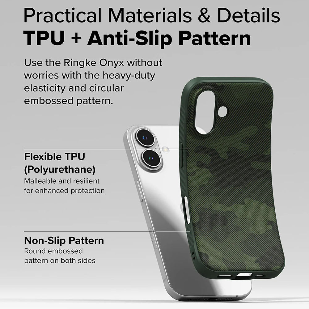 Ringke - Onyx Design - iPhone 16 Plus - Camo Green