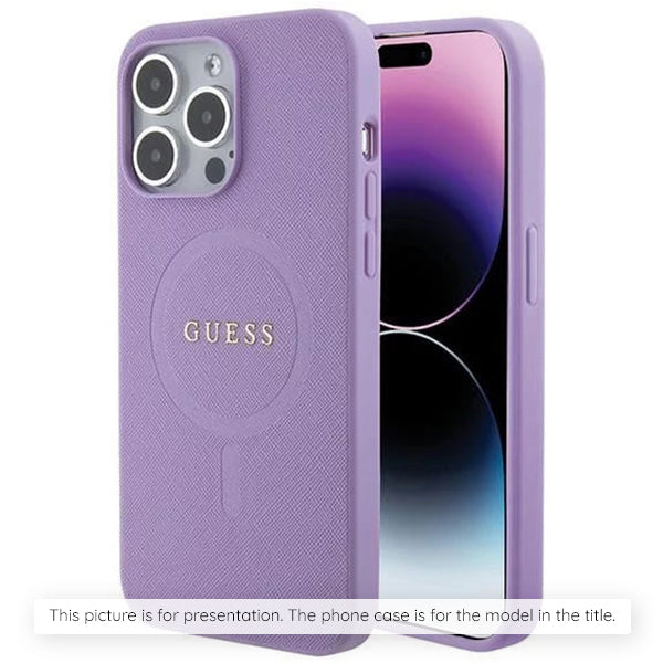 Guess Magsafe “Saffiano Collection" Hard Case Θήκη προστασίας από δερματίνη – iPhone 16  (Μωβ – GUHMP16SPSAHMCU)