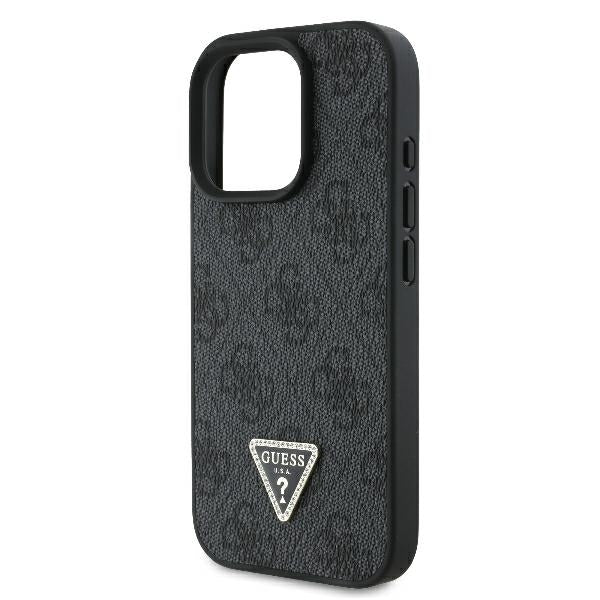 Guess “Metal Logo Strass Collection” Case Θήκη προστασίας Crossbody από δερματίνη– iPhone 16 Pro (Μαύρο – GUHCP16LP4TDSCPK)