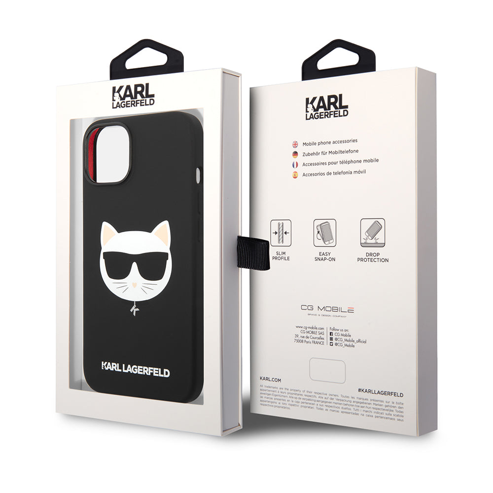 Karl Lagerfeld - Silicone MagSafe (KLHMP14MSLCHBK) - iPhone 14 Plus - Choupette Head
