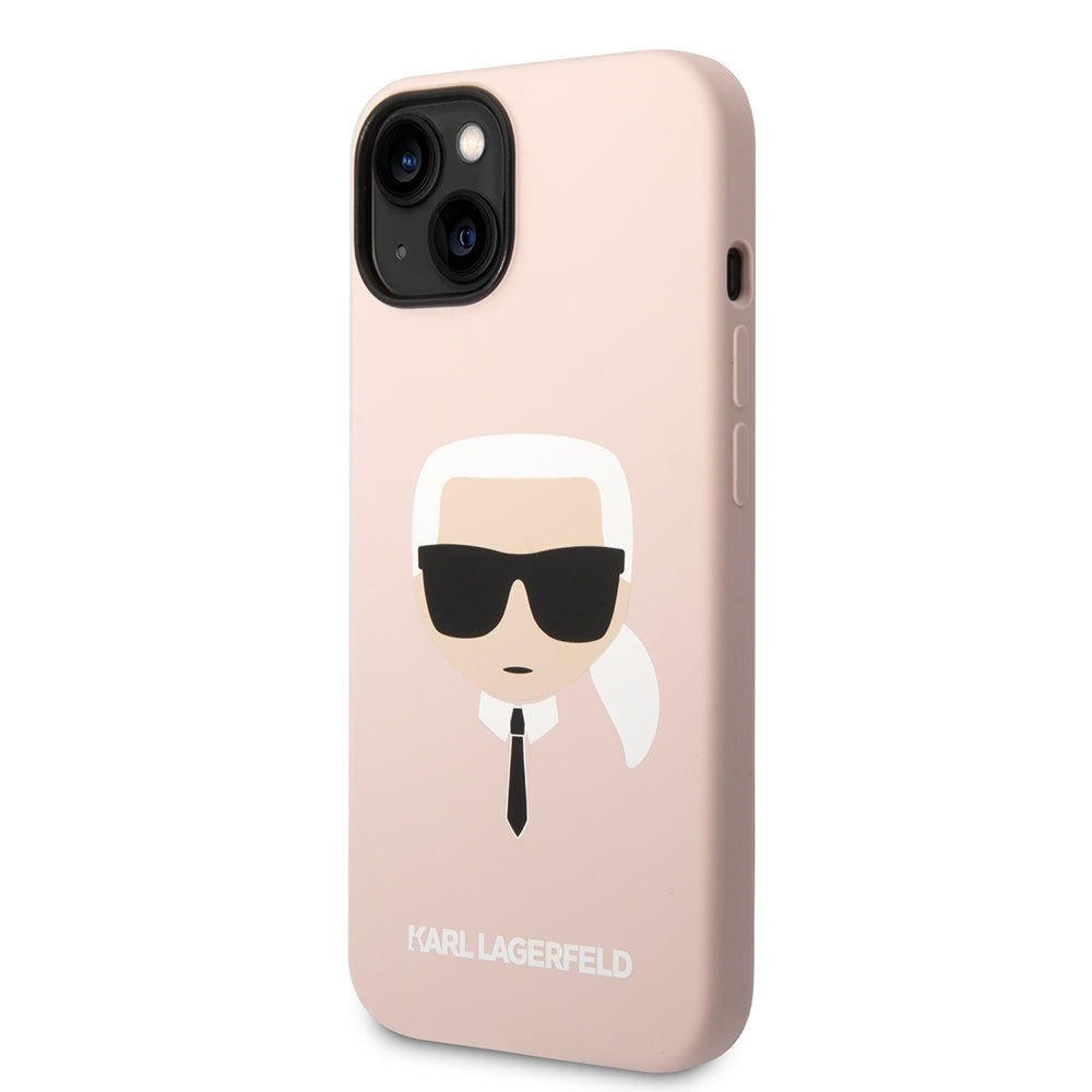 Karl Lagerfeld - Silicone MagSafe (KLHMP14MSLKHLP) - iPhone 14 Plus - Light Pink Karl`s Head