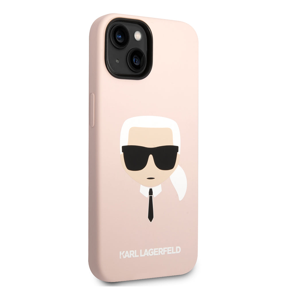 Karl Lagerfeld - Silicone MagSafe (KLHMP14MSLKHLP) - iPhone 14 Plus - Light Pink Karl`s Head