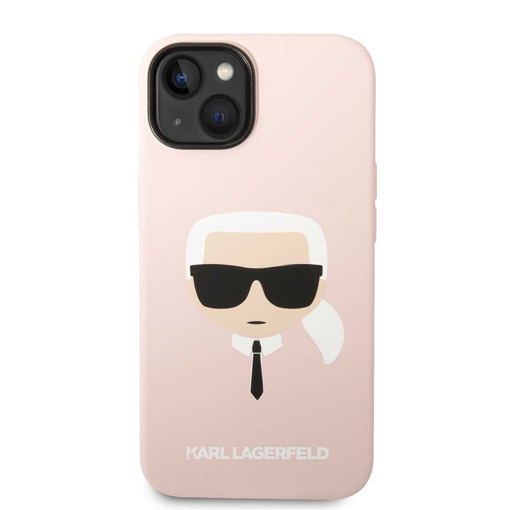 Karl Lagerfeld - Silicone MagSafe (KLHMP14MSLKHLP) - iPhone 14 Plus - Light Pink Karl`s Head