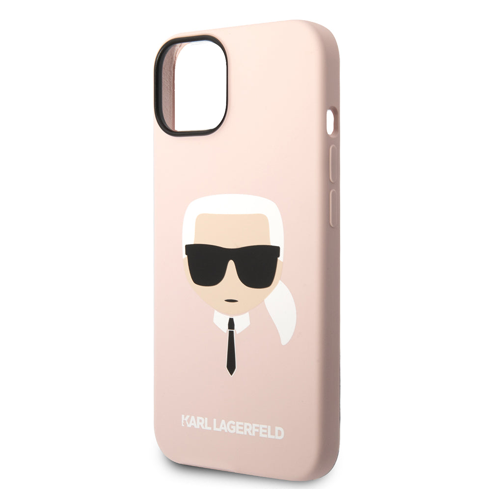 Karl Lagerfeld - Silicone MagSafe (KLHMP14MSLKHLP) - iPhone 14 Plus - Light Pink Karl`s Head