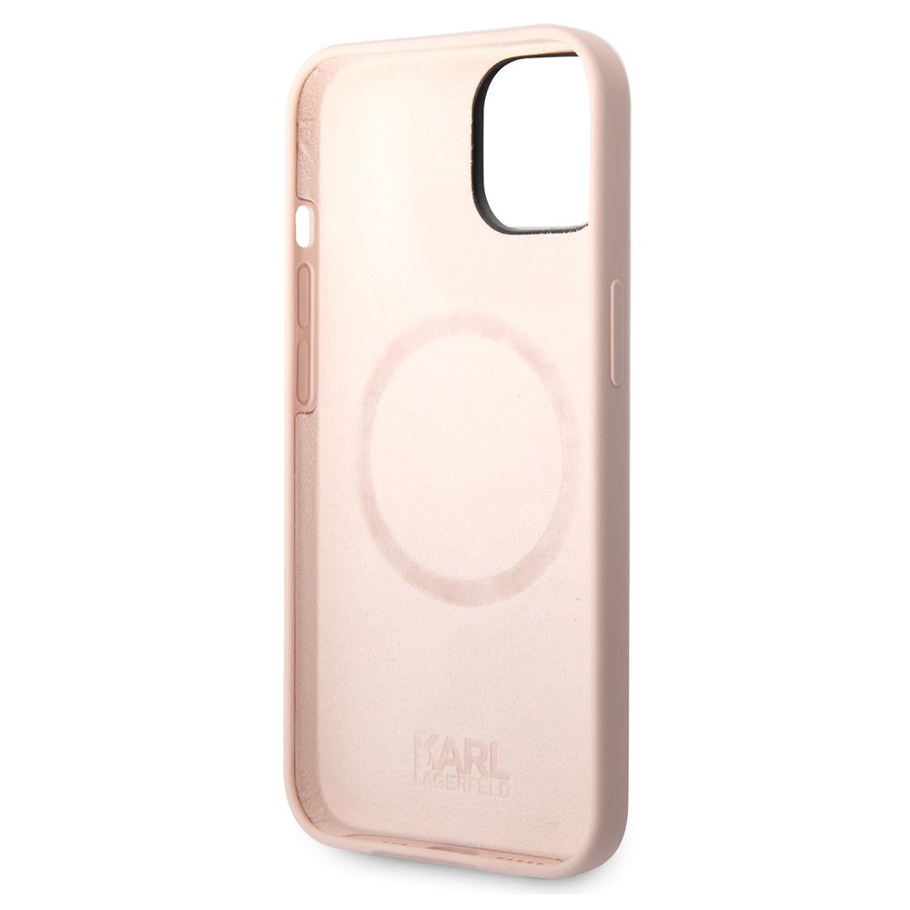 Karl Lagerfeld - Silicone MagSafe (KLHMP14MSLKHLP) - iPhone 14 Plus - Light Pink Karl`s Head