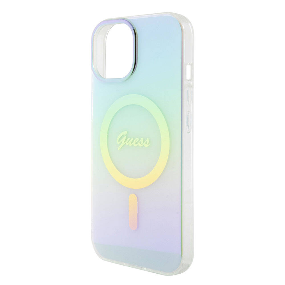 Guess Iridescent Magsafe Case Πολύχρωμη θήκη προστασίας από σκληρό πλαστικό – iPhone 15 Plus (Rainbow Purple – GUHMP15MHITSQ)
