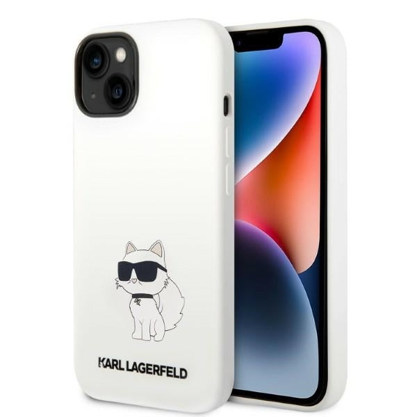 Karl Lagerfeld - Silicone MagSafe (KLHMP14MSNCHBCH) - iPhone 14 Plus - White Choupette