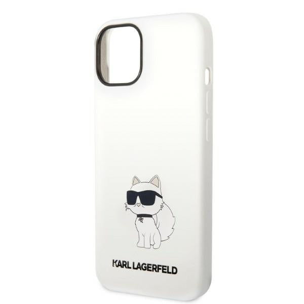 Karl Lagerfeld - Silicone MagSafe (KLHMP14MSNCHBCH) - iPhone 14 Plus - White Choupette