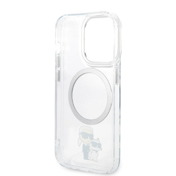 Karl Lagerfeld IML NFT Back Cover Hard Case Karl & Choupette Διάφανη θήκη προστασίας με ενσωματωμένο δαχτυλίδι MagSafe – iPhone 14 Pro (Clear/Grey)