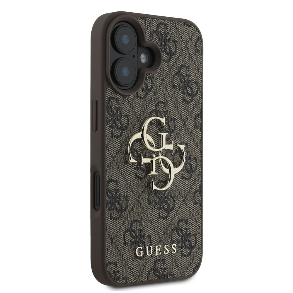 Guess “4G Logo Collection” Hard Case PU Case Θήκη προστασίας από δερματίνη – iPhone 16 (Καφε – GUHCP16S4GMGBR)