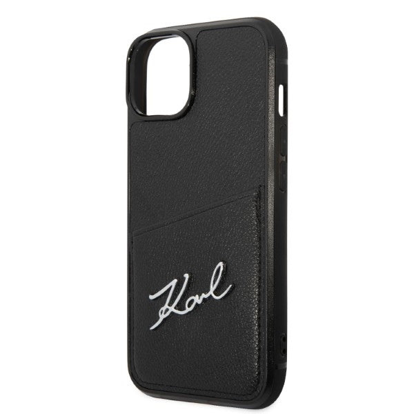 Karl Lagerfeld - Hardcase Leather Cardslots (KLHCP14MCSSK) - iPhone 14 Plus - Signature Logo
