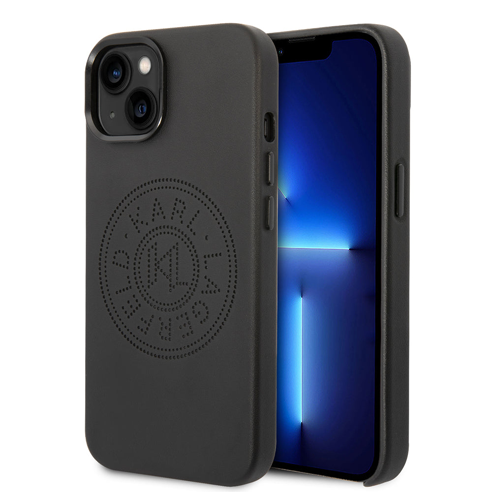Karl Lagerfeld - Hardcase Leather Perforated (KLHCP14MFWHK) - iPhone 14 Plus - Black