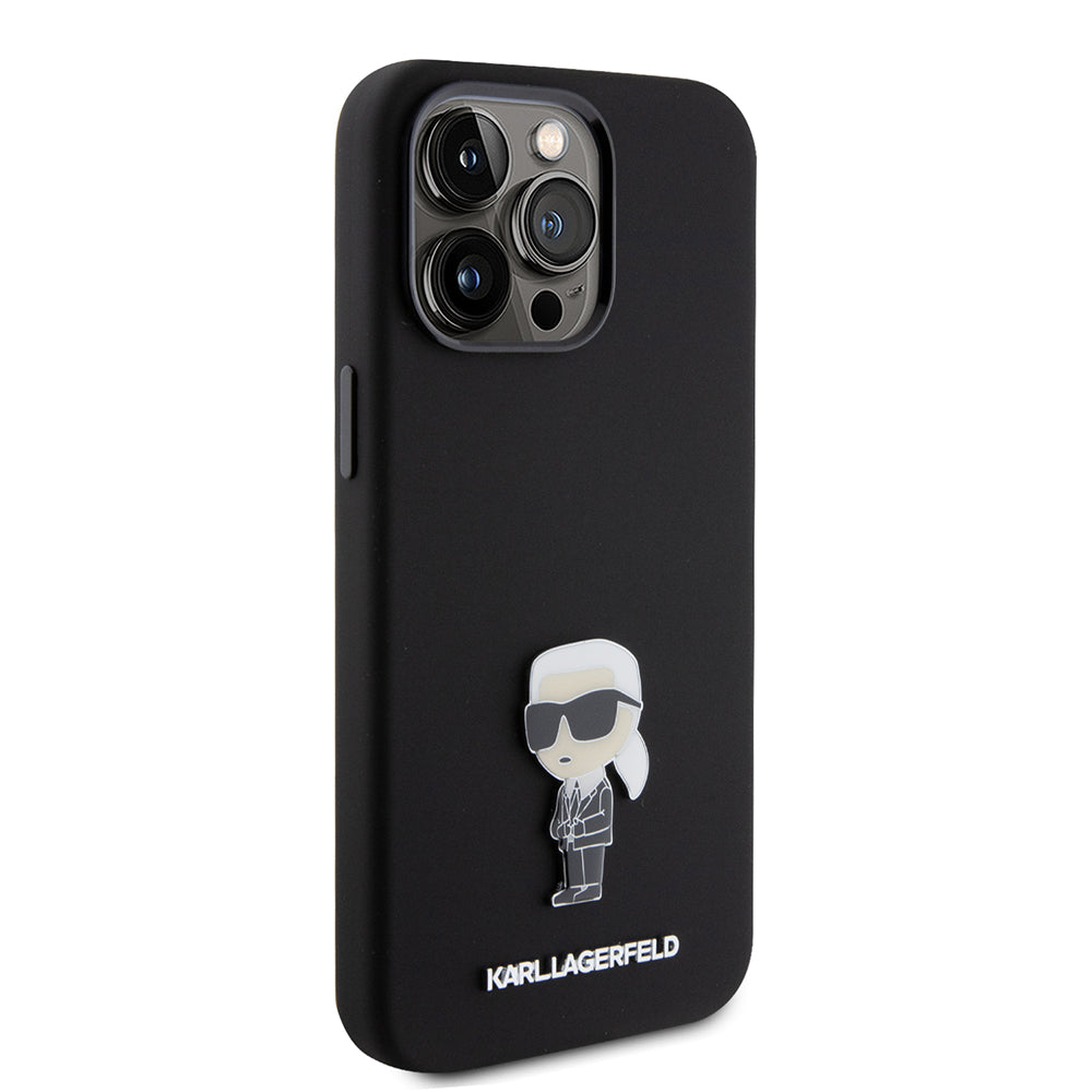 Karl Lagerfeld Ikonik Metal Pin Hard Case Θήκη προστασίας από σιλικόνη  – iPhone 15 Pro Max (Black – KLHCP15XSMHKNPK)