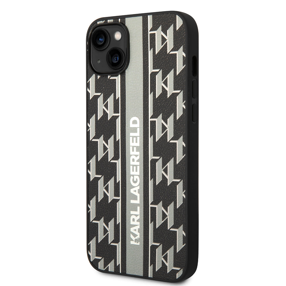 Karl Lagerfeld - Hardcase Monogram (KLHCP14MPGKLSKG) - iPhone 14 Plus - Grey Stripe
