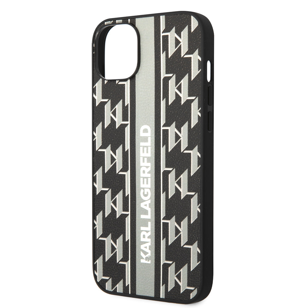 Karl Lagerfeld - Hardcase Monogram (KLHCP14MPGKLSKG) - iPhone 14 Plus - Grey Stripe