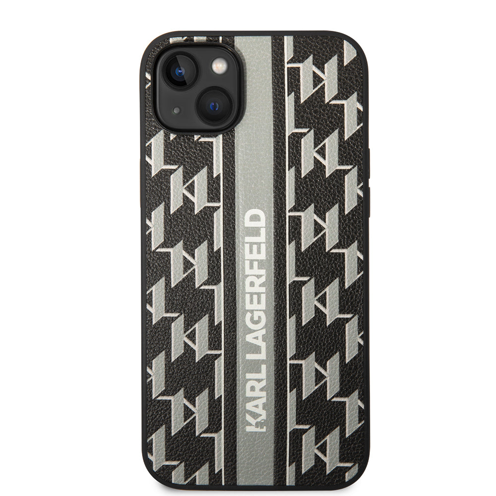 Karl Lagerfeld - Hardcase Monogram (KLHCP14MPGKLSKG) - iPhone 14 Plus - Grey Stripe