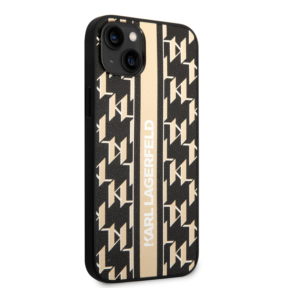 Karl Lagerfeld - Hardcase Monogram (KLHCP14MPGKLSKW) - iPhone 14 Plus - Brown Stripe