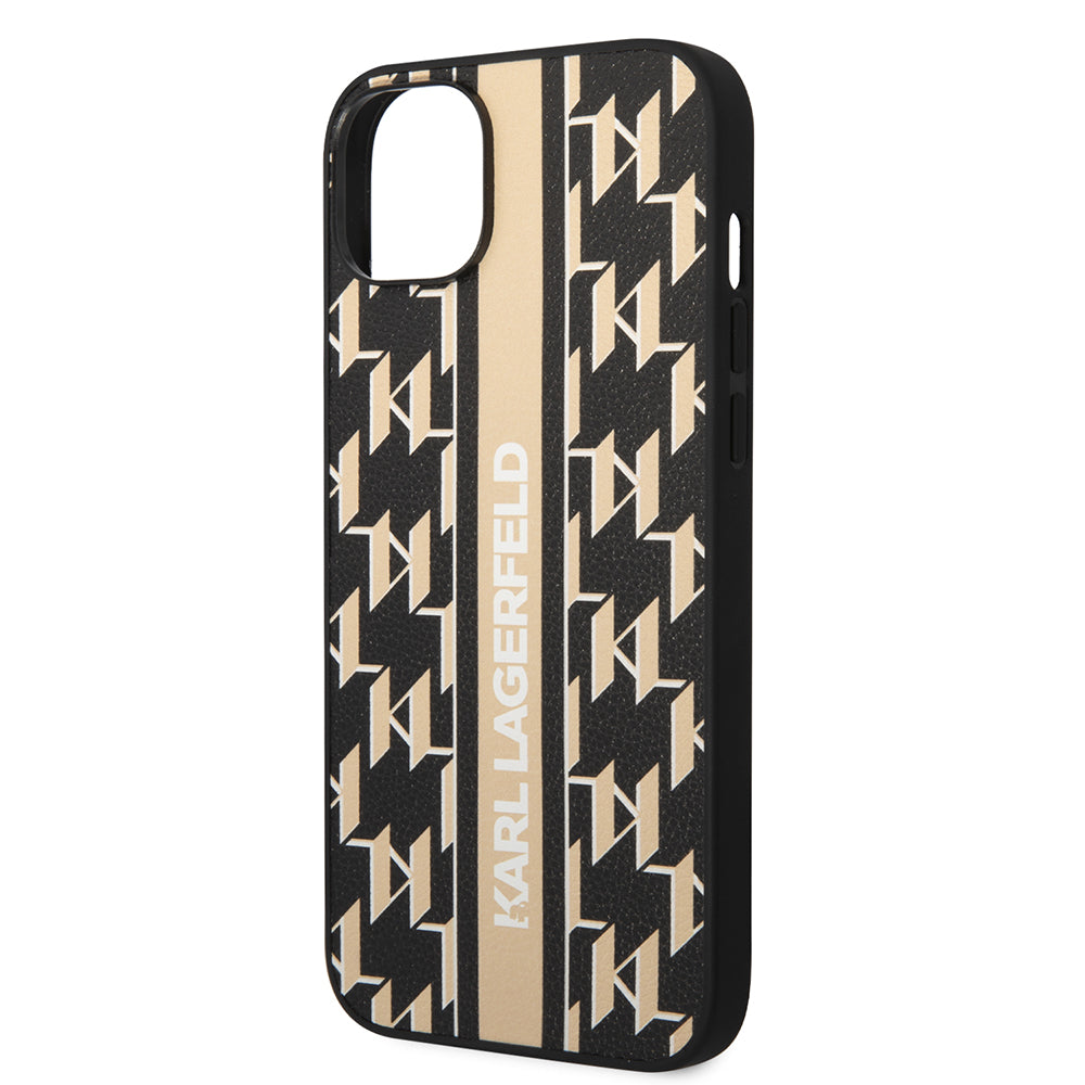 Karl Lagerfeld - Hardcase Monogram (KLHCP14MPGKLSKW) - iPhone 14 Plus - Brown Stripe